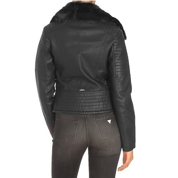 🎁 Guess Tasha Faux-Leather Moto Jacket - Picture 2 of 14